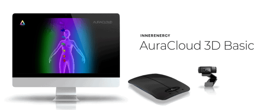 computer screen with aura visuals from the AuraCloud 3D Basic